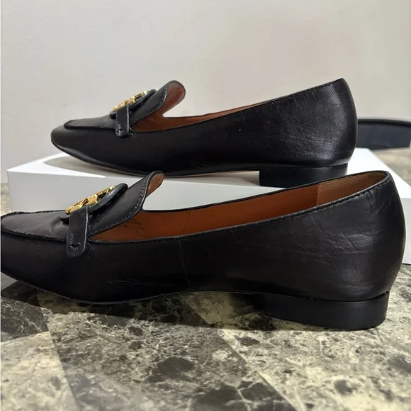 Tory Burch Black and Gold Loafers - Picture 5 of 9